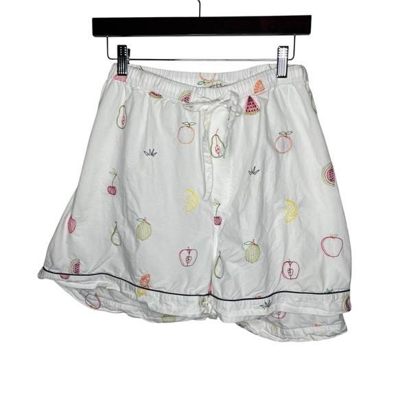 Printfresh Embroidered Fruit Short Sleeve Button Down & Shorts Pajama Set - Picture 4 of 16